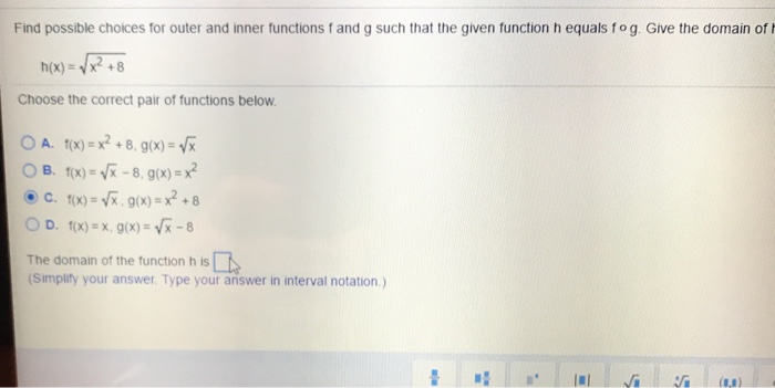 Solved Find possible choices for outer and inner functions f | Chegg.com