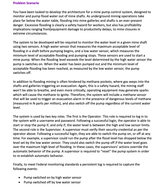 Problem Scenario You have been tasked to develop the | Chegg.com