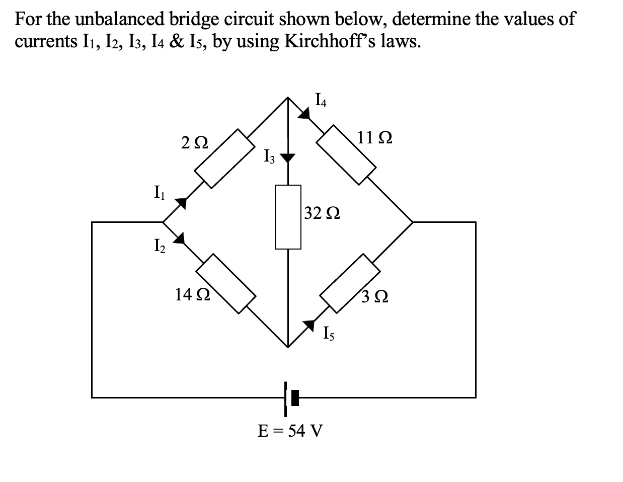 Solved by an EXPERT For the unbalanced bridge circuit shown below ...