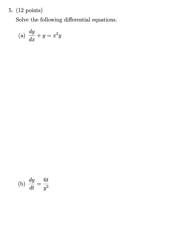 Solved 5. (12 Points) Solve The Following Differential | Chegg.com