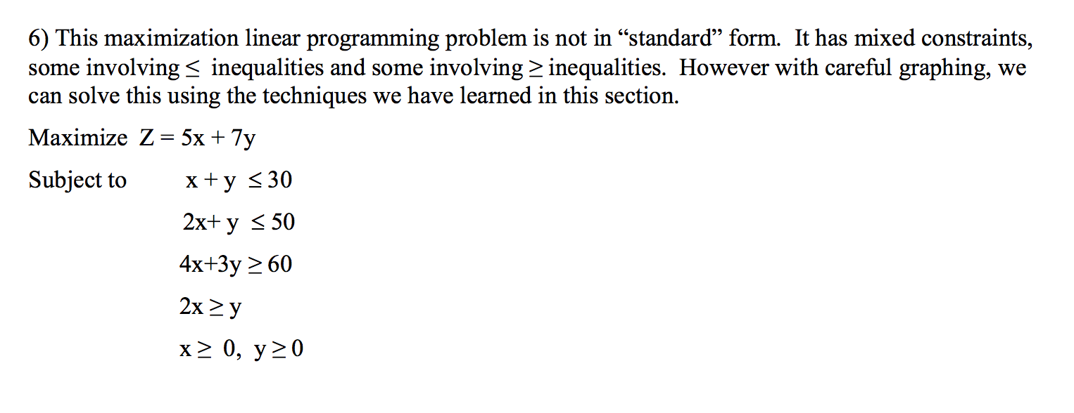 Solved 6) This maximization linear programming problem is | Chegg.com
