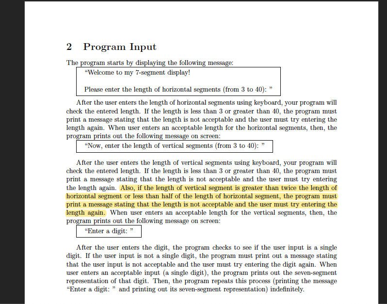 Solved 1 Problem Specification For this programming | Chegg.com