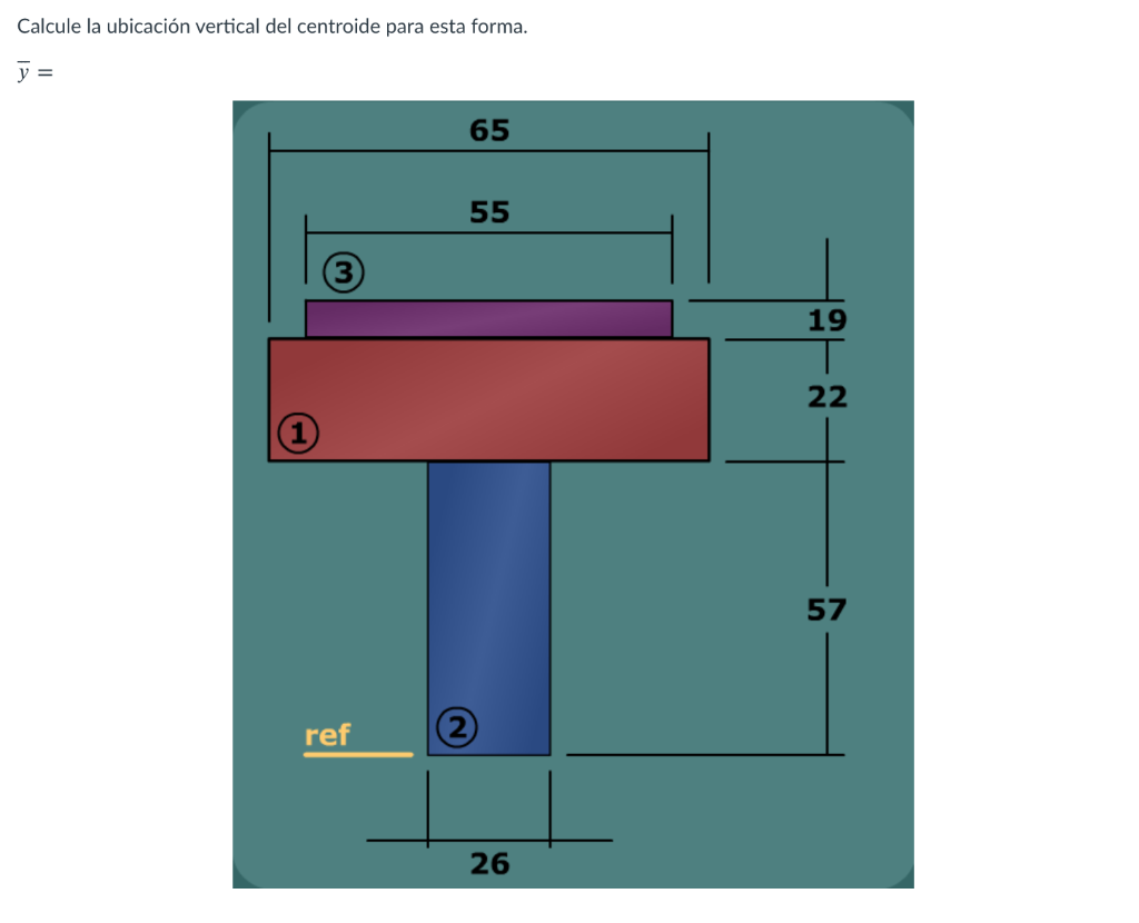 Solved Calcule La Ubicación Vertical Del Centroide Para Esta | Chegg.com