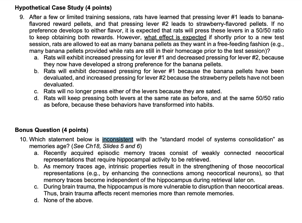 hypothetical case study reading answers