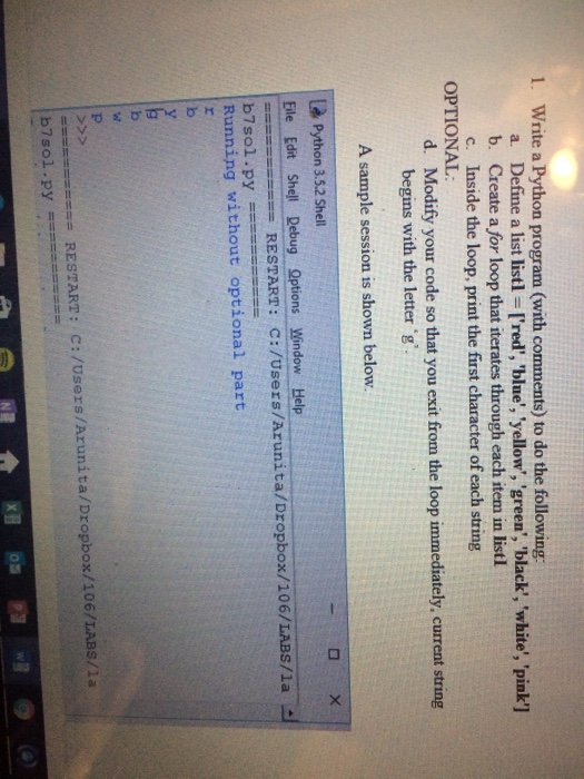 Solved Write a Python program (with comments) to do the | Chegg.com