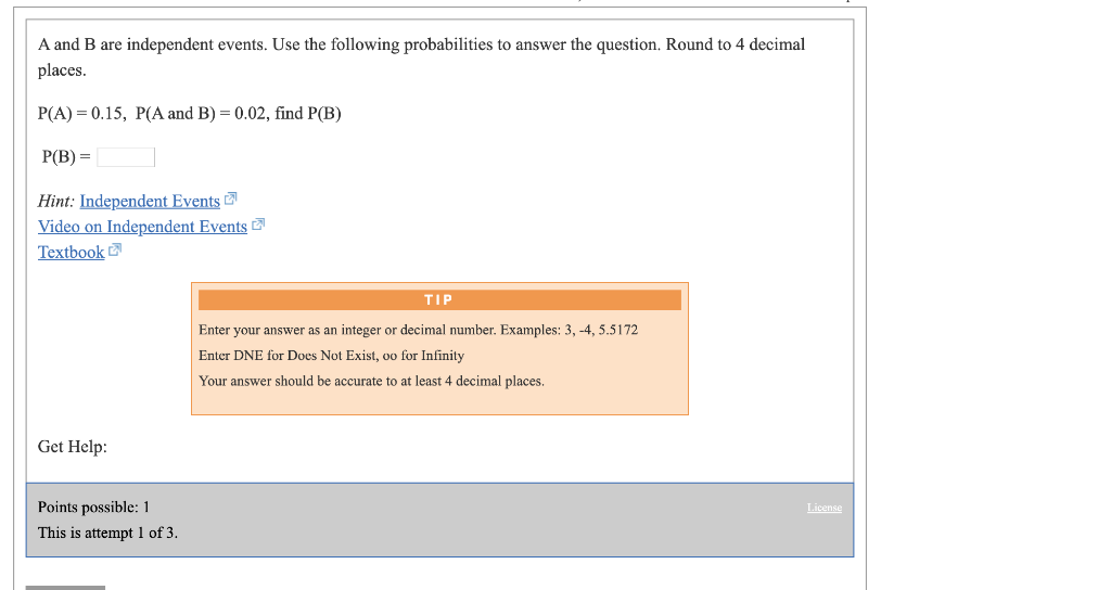 Solved A And B Are Independent Events. Use The Following | Chegg.com