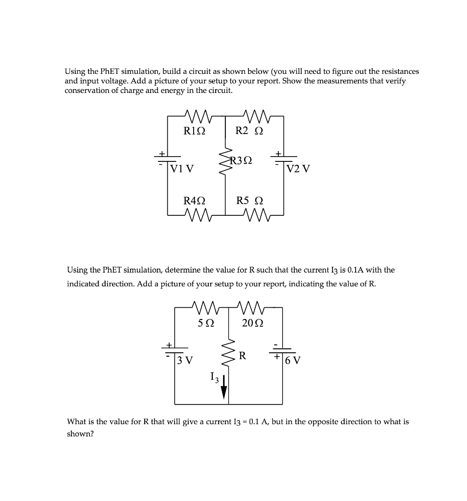 Solved Using The PhET Simulation, Build A Circuit As Shown | Chegg.com