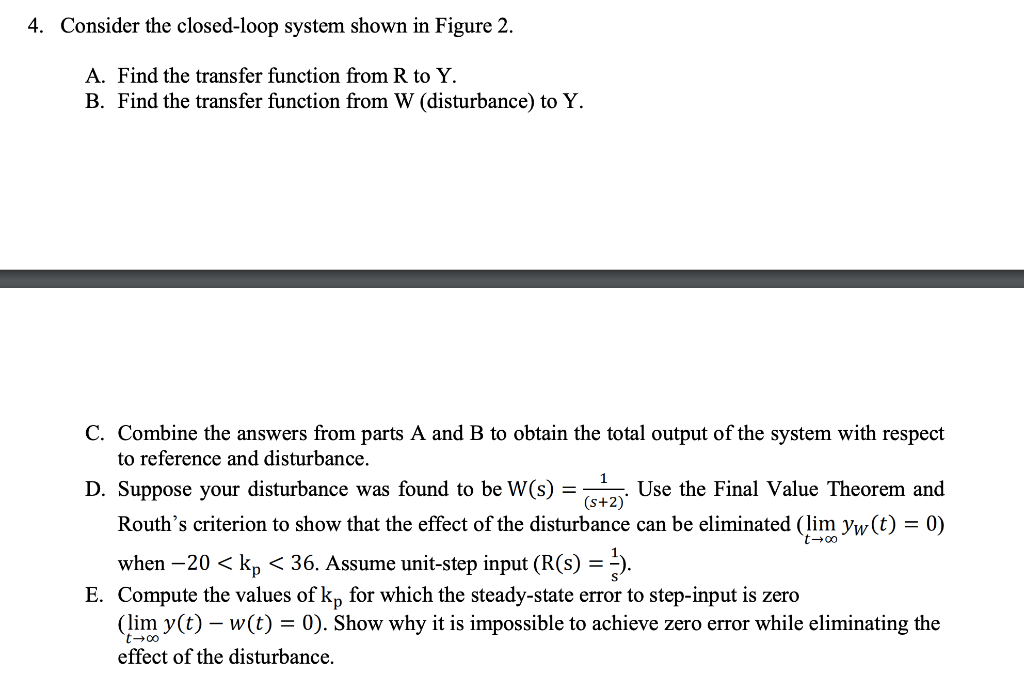 Solved Consider The Closed-loop System Shown In Figure 2 4. | Chegg.com