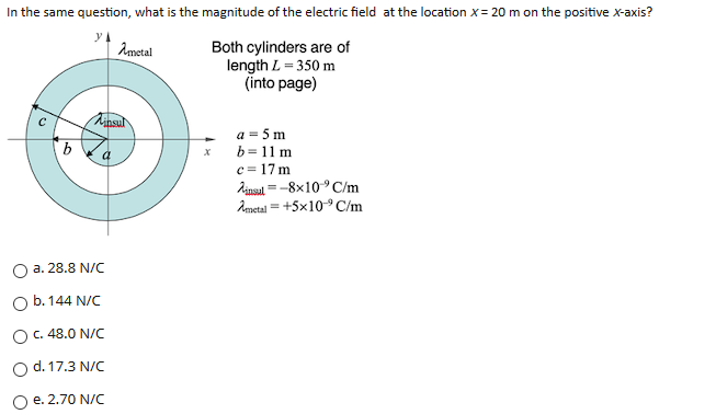 Solved Calculate the magnitude of the electric field at the | Chegg.com