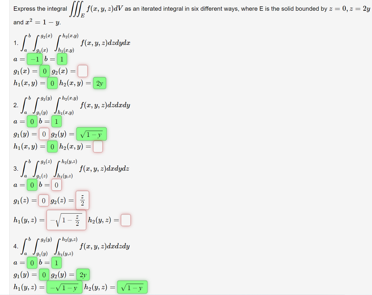 Solved Express The Integral ∭ef X Y Z Dv As An Iterated