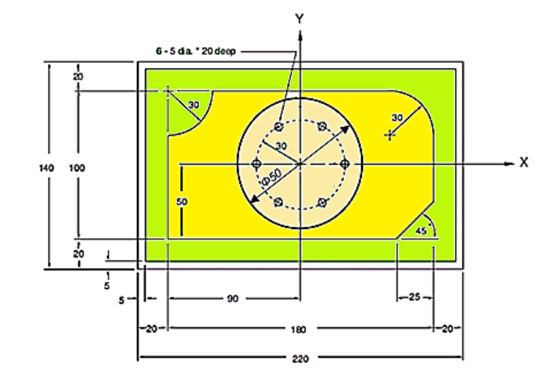 Solved I am trying to write a G code program for this part | Chegg.com