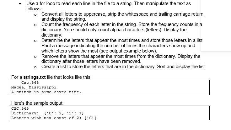 Solved • Use a for loop to read each line in the file to a | Chegg.com