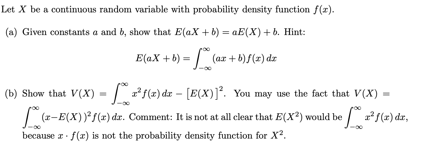 Solved Let X Be A Continuous Random Variable With Probabi Chegg Com