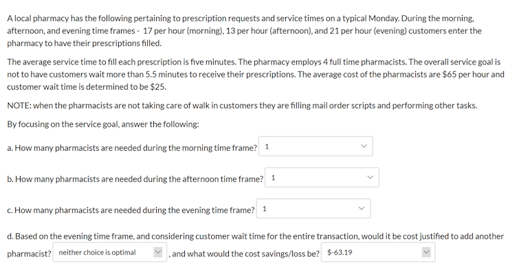 A Local Pharmacy Has The Following Pertaining To P Chegg Com A Local Pharmacy Has The Following Pertaining To P Chegg Com