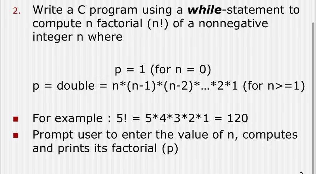 Solved 2. Write a C program using a while-statement to | Chegg.com