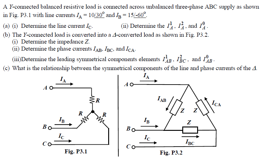 Solved A Y-connected balanced resistive load is connected | Chegg.com
