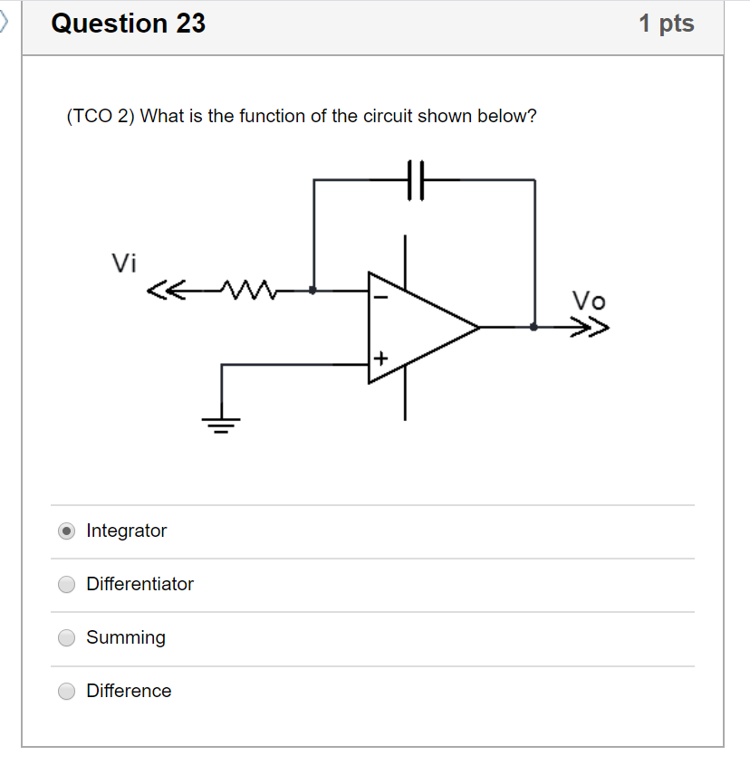 Tco2 Circuit Solved (TCO 2) What is the function of the circuit shown | Chegg.com