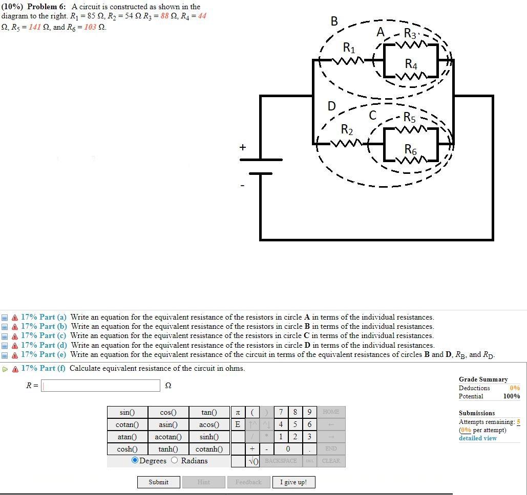 Solved (10%) Problem 6: A Circuit Is Constructed As Shown In | Chegg.com