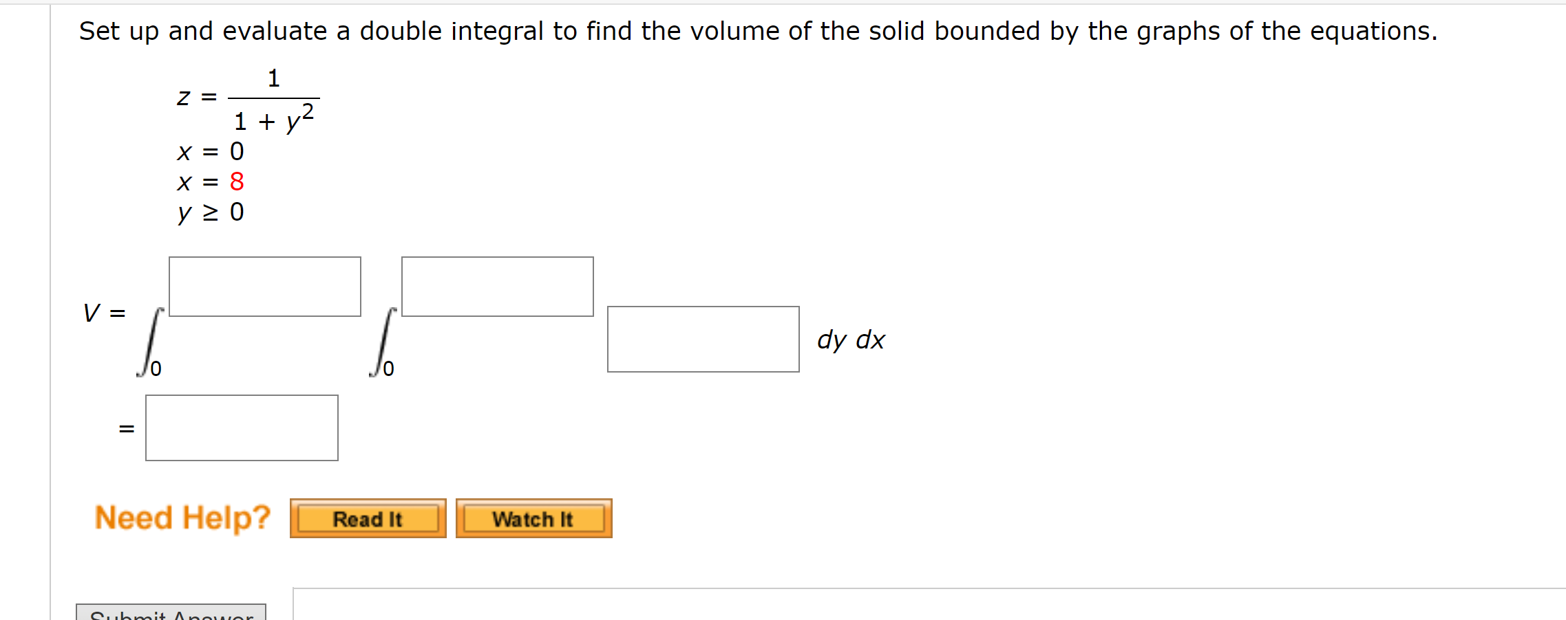 Solved Set Up And Evaluate A Double Integral To Find The