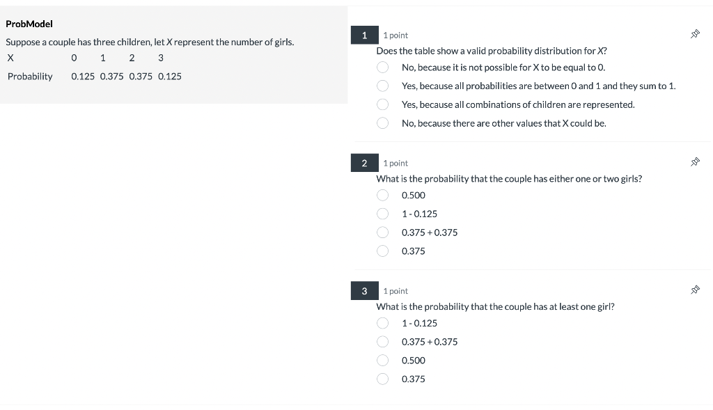 Solved ProbModel 1 Suppose A Couple Has Three Children, Let | Chegg.com