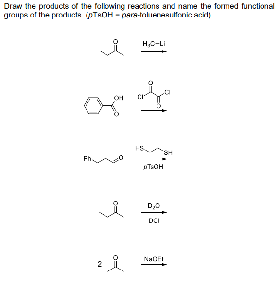 Solved Draw the products of the following reactions and name | Chegg.com