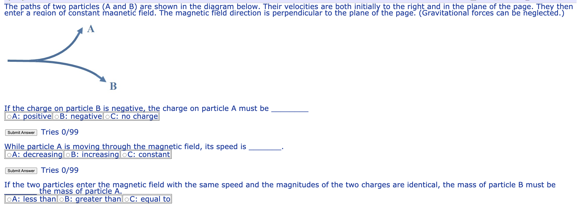 Solved The Paths Of Two Particles (A And B) Are Shown In The | Chegg.com