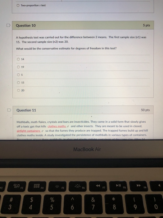 Solved | Question 10 5 pts A hypothesis test was carried out | Chegg.com