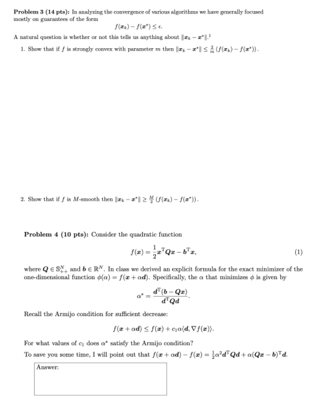 Solved Problem 3 14 Pts In Analyzing The Convergence Of