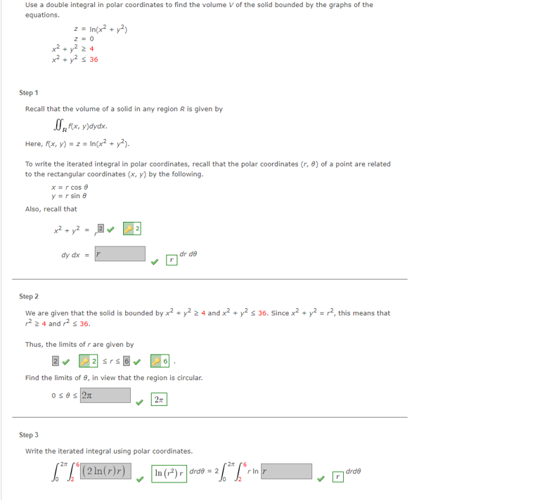 Solved Use a double integral in polar coordinates to find | Chegg.com