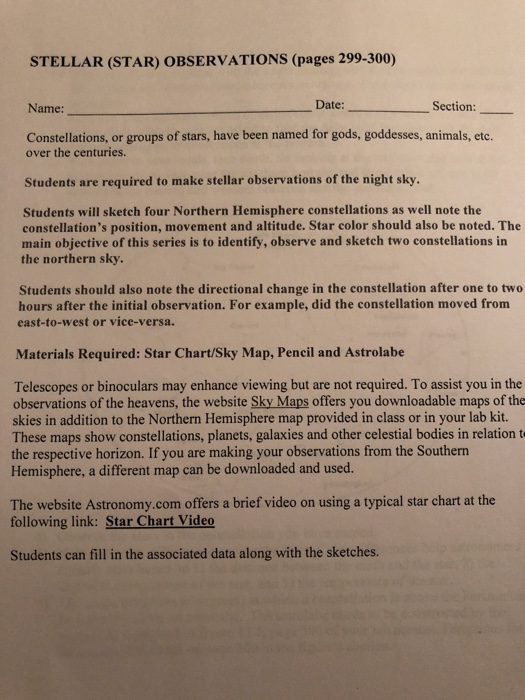 Solved Constellation H1 Data: Constellation: Date of | Chegg.com