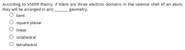 Solved According to VSEPR theory, if there are three | Chegg.com