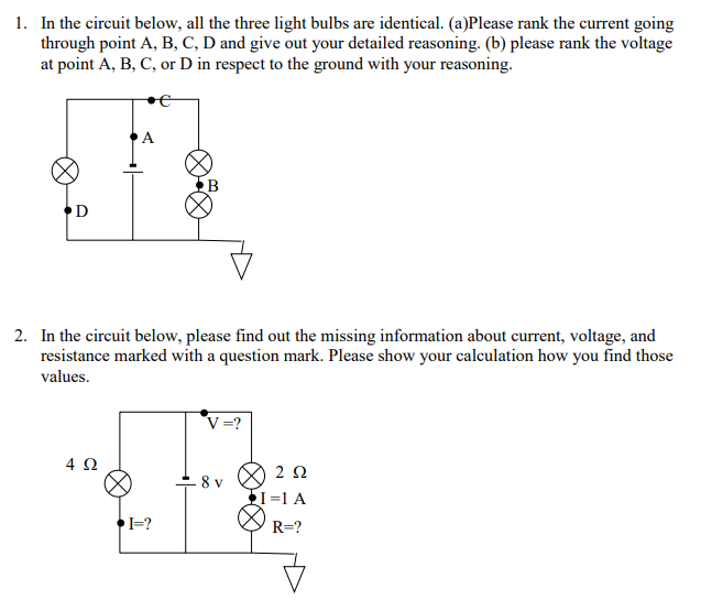 Solved 1. In The Circuit Below, All The Three Light Bulbs | Chegg.com