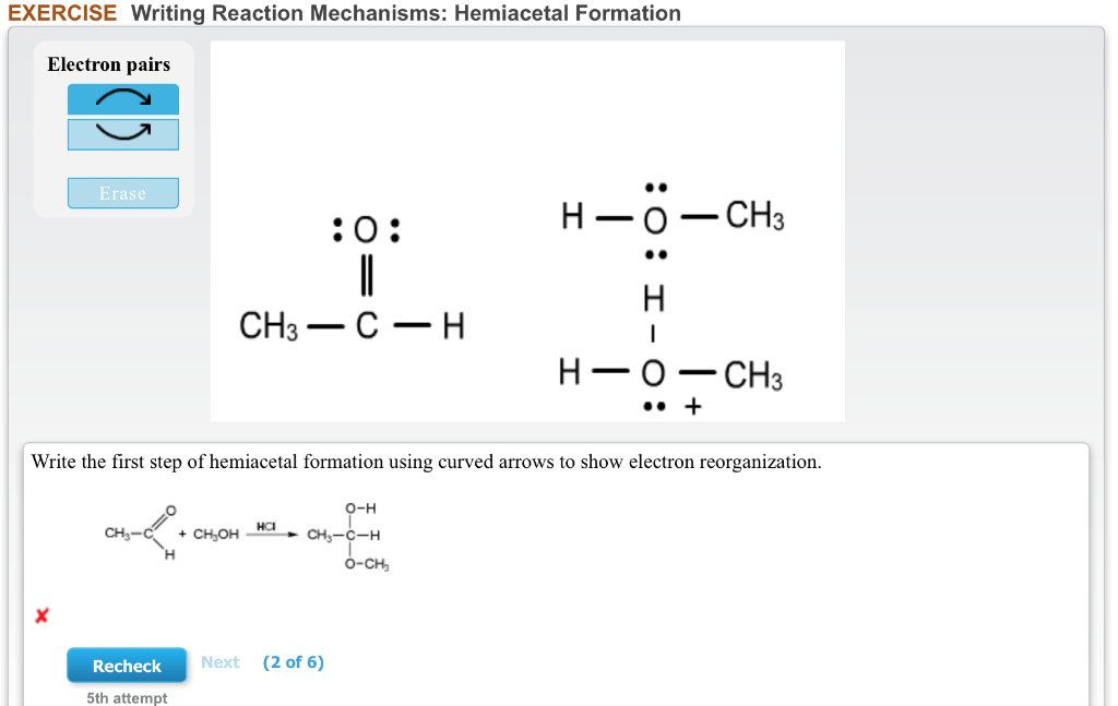 Solved EXERCISE Writing Reaction Mechanisms Hemiacetal