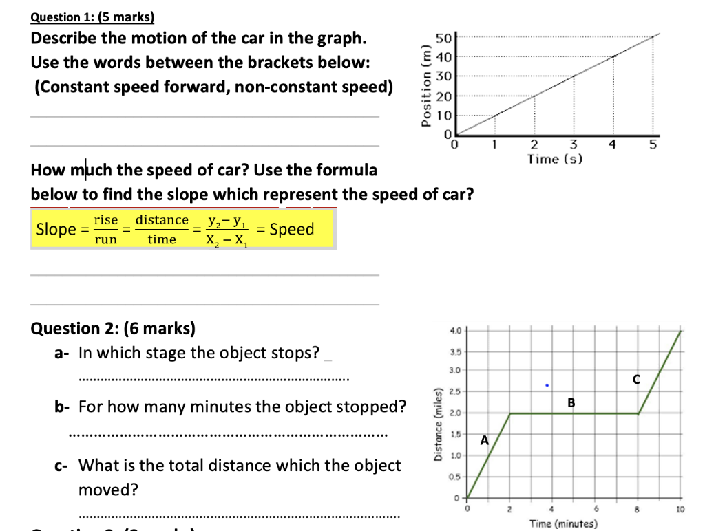 Solved Question 1: (5 marks) Describe the motion of the car | Chegg.com