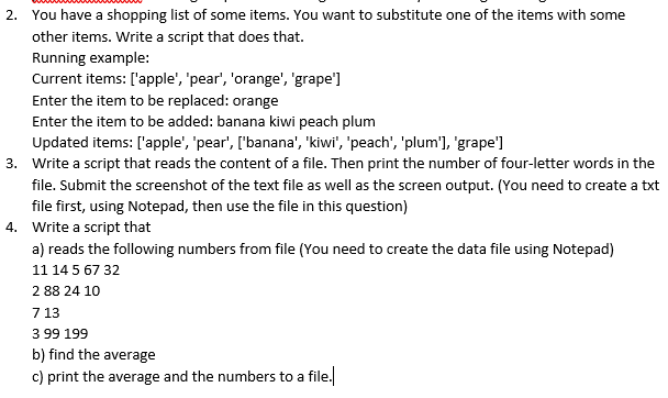 Solved 2. You have a shopping list of some items. You want | Chegg.com