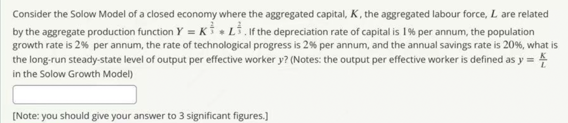 Solved L Consider the Solow Model of a closed economy where | Chegg.com