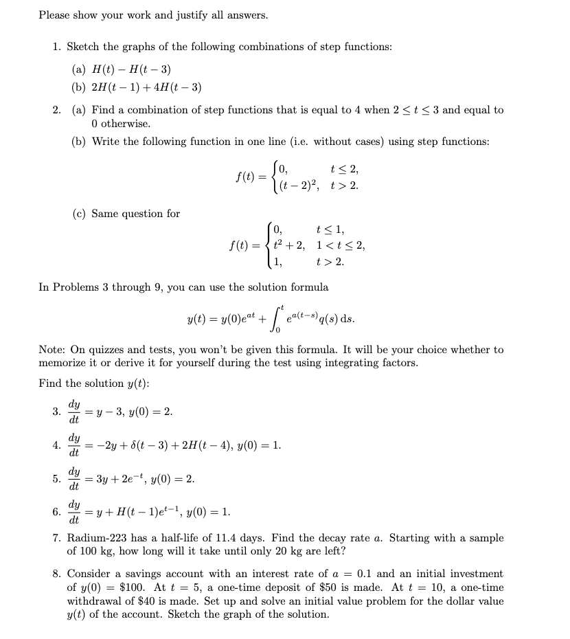 Solved 1. Sketch the graphs of the following combinations of | Chegg.com