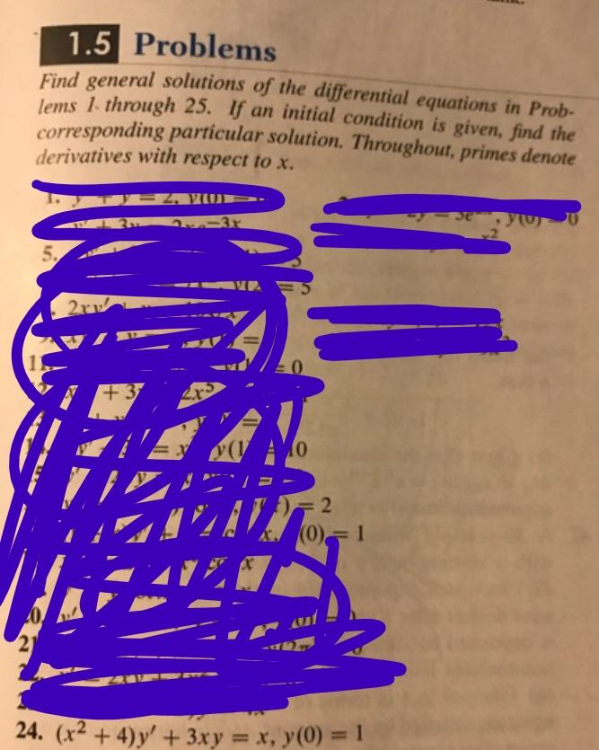 Solved 1.5 Problems Find general solutions of the | Chegg.com