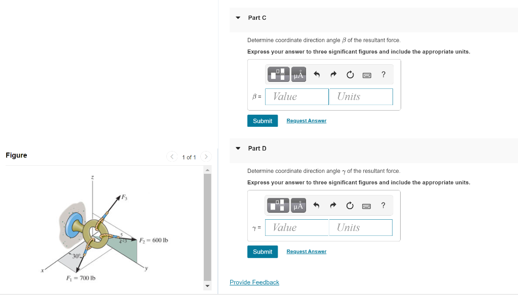 Solved Part A If the coordinate direction angles for F3 = | Chegg.com
