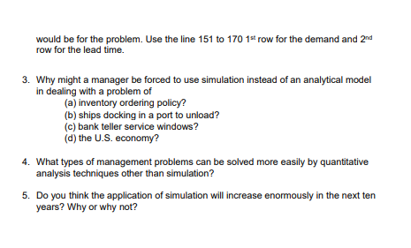 Solved Course: Operations Research 2 Topic: Simulation 1. | Chegg.com