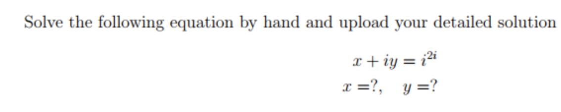 Solved Solve the following equation by hand and upload your | Chegg.com