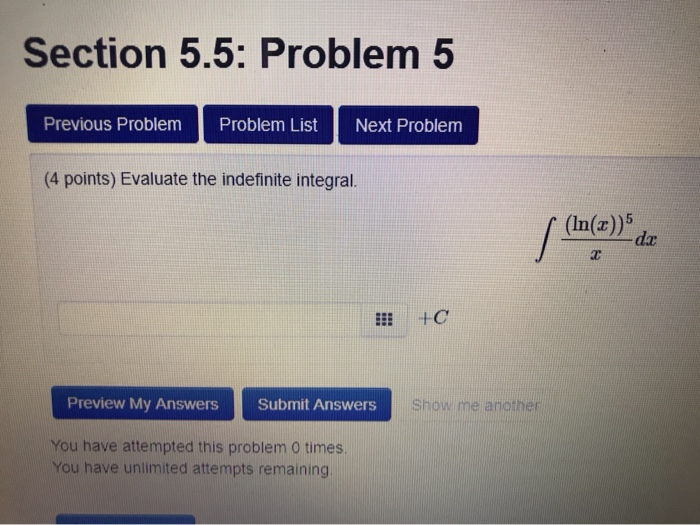 Solved Section 5.5: Problem 5 Previous Problem Problem List | Chegg.com