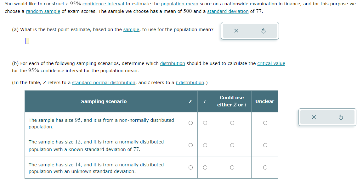 Solved would like to construct a 95% to estimate the | Chegg.com