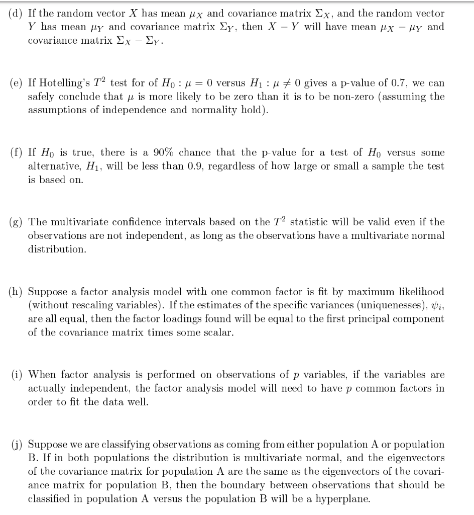 D If The Random Vector X Has Mean Fx And Covariance Chegg Com