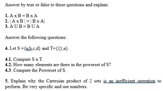 Solved Answer by true or false to these questions and | Chegg.com