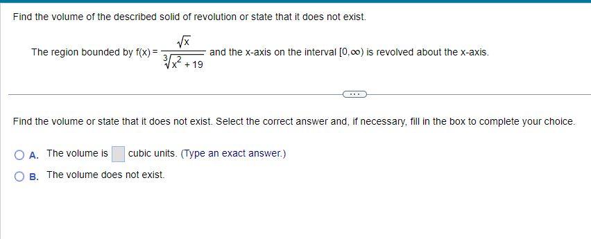 Solved Find The Volume Of The Described Solid Of Revolution | Chegg.com