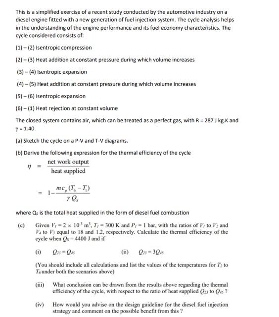 (d) If all the heat supplied takes place during | Chegg.com