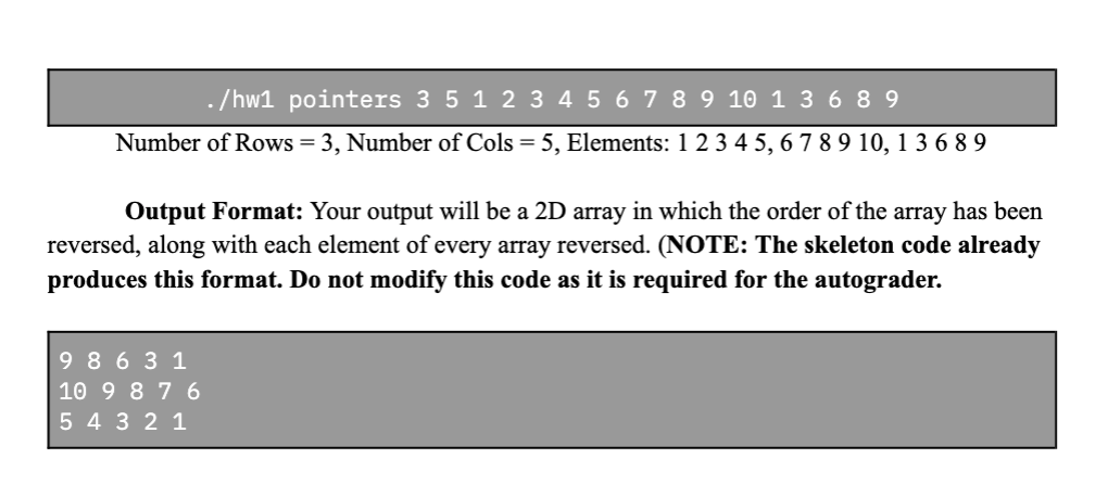 Solved Number of Rows 3 Number of Cols 5 Elements Chegg