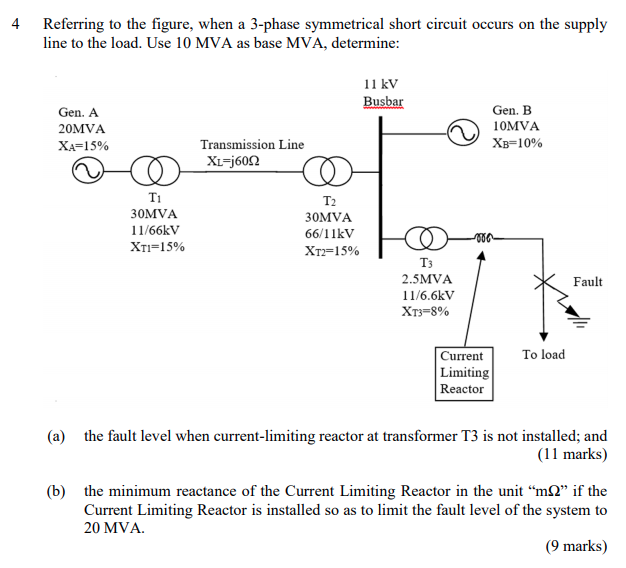 Solved 4 Referring to the figure, when a 3-phase symmetrical | Chegg.com