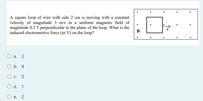 Solved A square loop of wire with side 2 cm is moving with a | Chegg.com